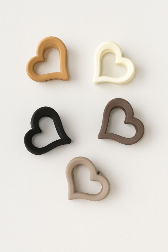 Heart Claw Clip Matte Hair Cluture For women and Girls Pack of 4 pcs - Image 2