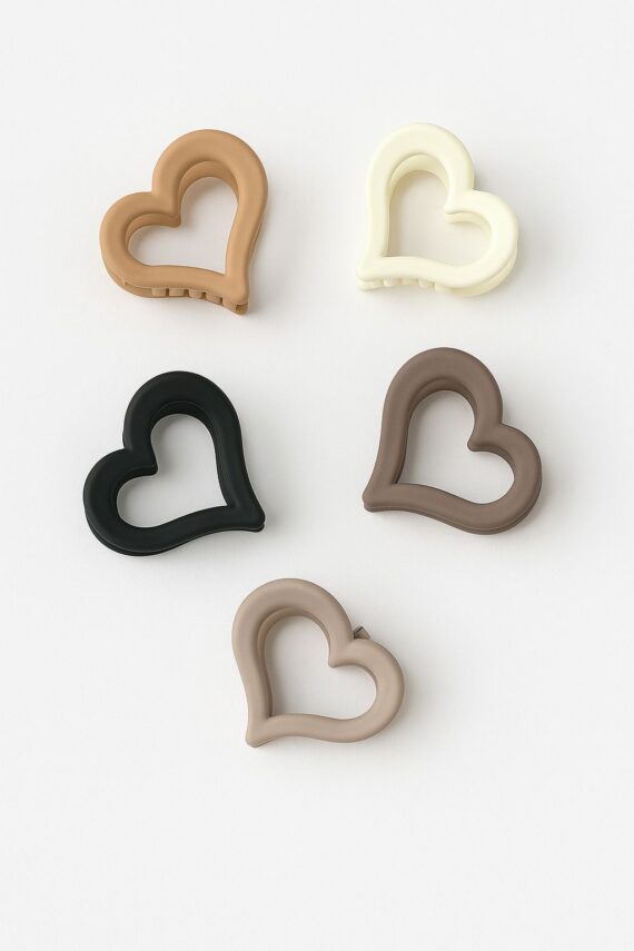 Heart Claw Clip Matte Hair Cluture For women and Girls Pack of 4 pcs - Image 3