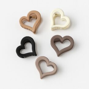 Heart Claw Clip Matte Hair Cluture For women and Girls Pack of 4 pcs